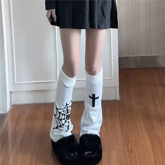 Sweet And Cool Spider With Knitted Socks Double Side Wearable White - Shop at LoveMi