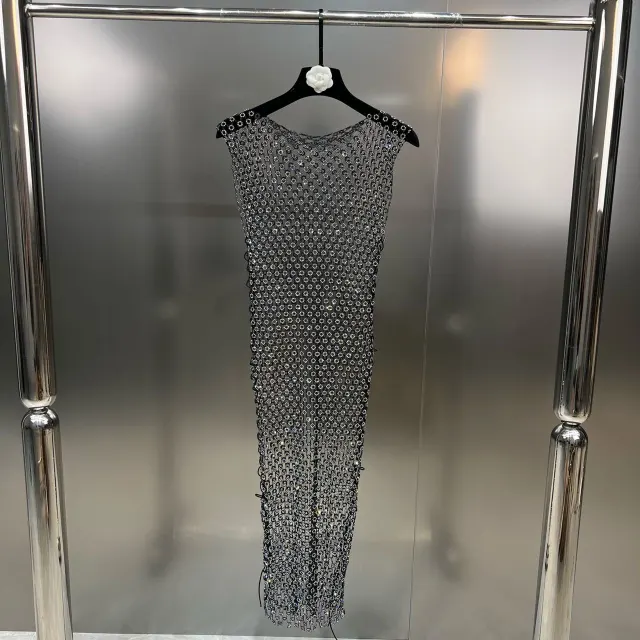 Round Neck Sleeveless Hollow Mesh See Through Vest Long Vest - Shop at LoveMi
