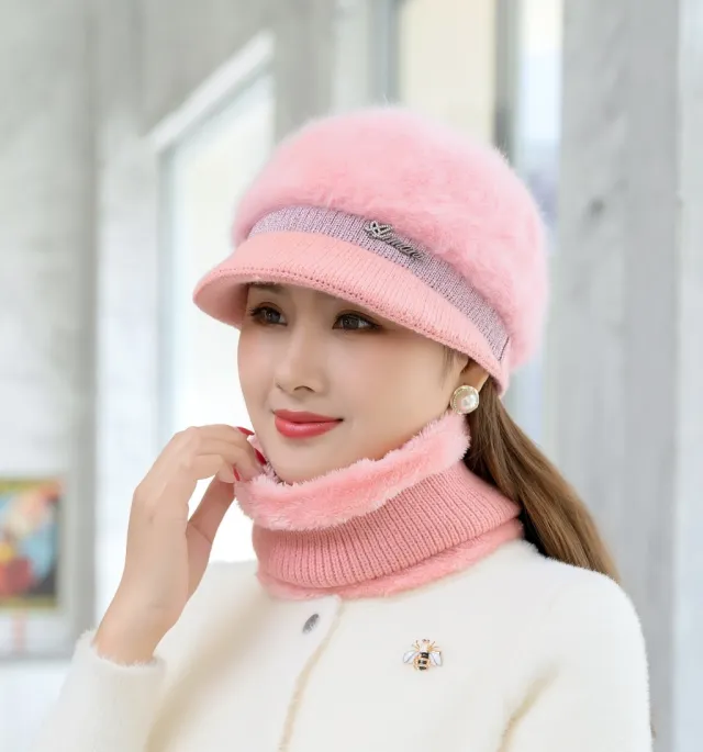 Knitted Rabbit Hair In Autumn And Winter Pink - Shop at LoveMi