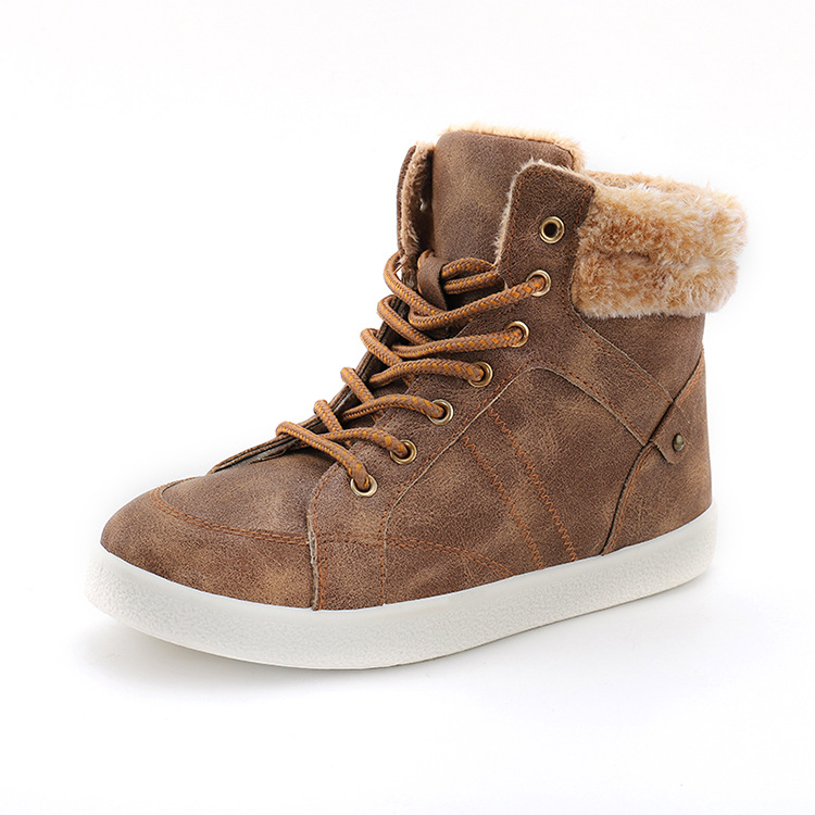 All Match Leather Boots Tide High Top - Image 3