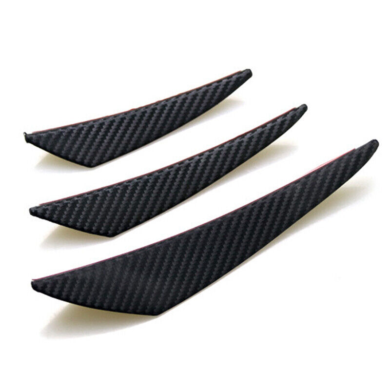 6Pcs Universal Carbon Fiber Car Front Bumper Canards Fins Spoiler Body Splitter — image 3
