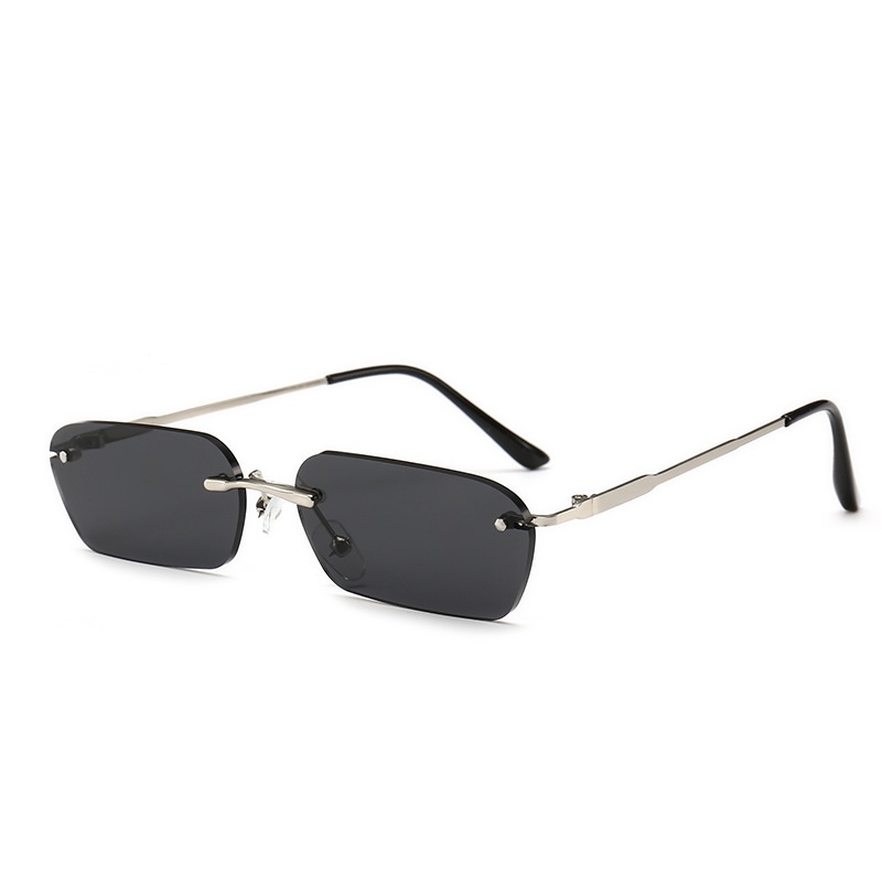 Hong Kong Style Men’s Personality Yellow Square Rimless Glasses
