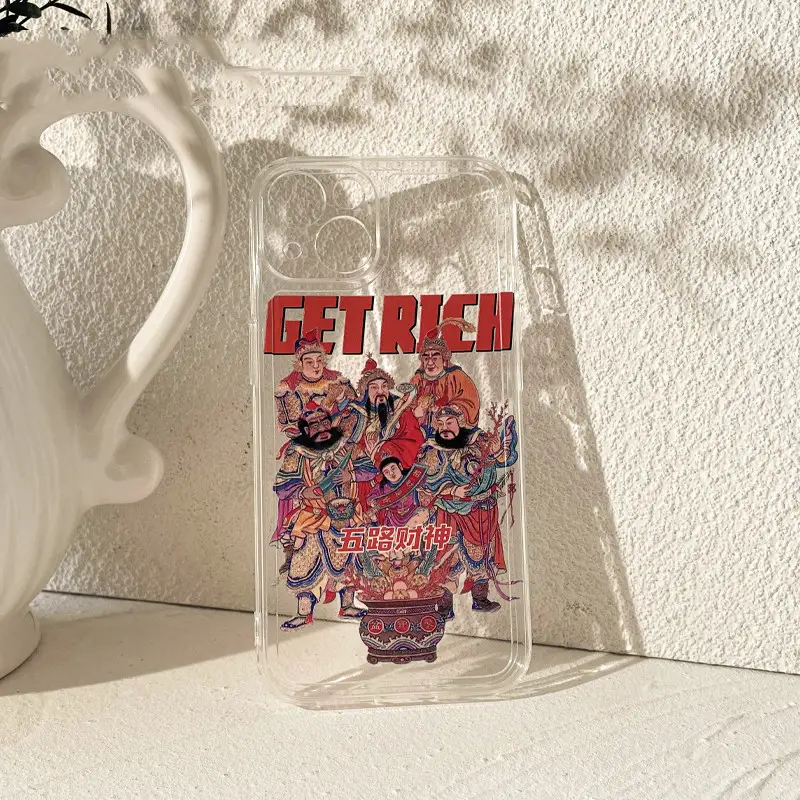 Guochao Creative Five-way God Of Wealth Suitable Mobile Phone Case