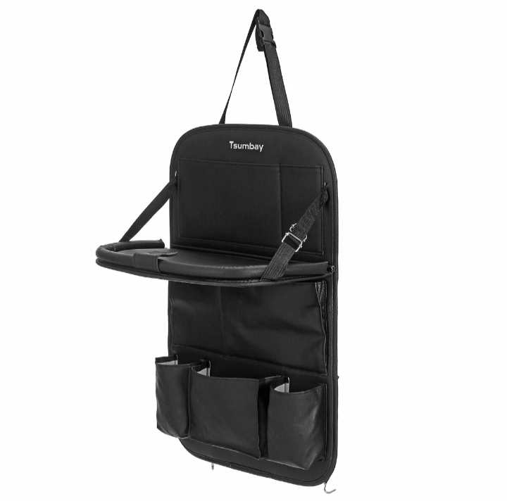 Tsumbay Foldable Stroller Back Seat Organizer Foldable Sack Holder Multi-Pocket Tray Storage Bag 8