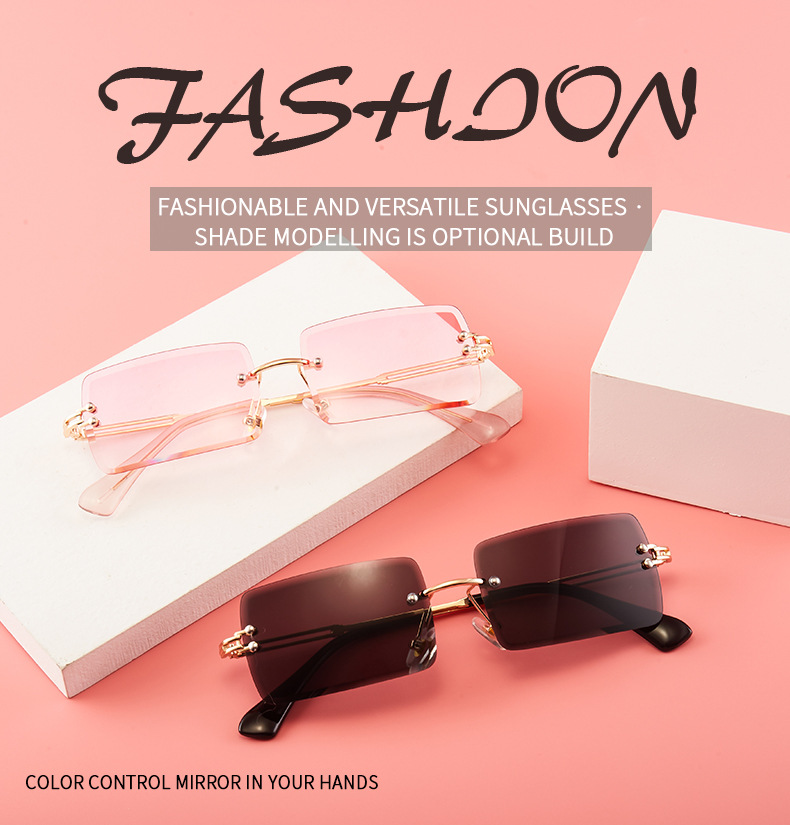 New Fashion European And American Rimless Sunglasses - Image 8