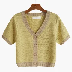 The New Korean Version Of The Design Sense Of The Niche Gentle Short-sleeved Top - Egg Yolk - View 1