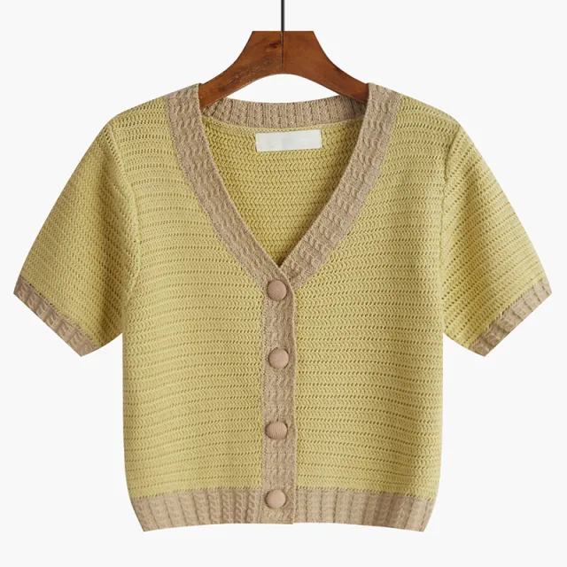 The New Korean Version Of The Design Sense Of The Niche Gentle Short sleeved Top Egg Yolk - Shop at LoveMi