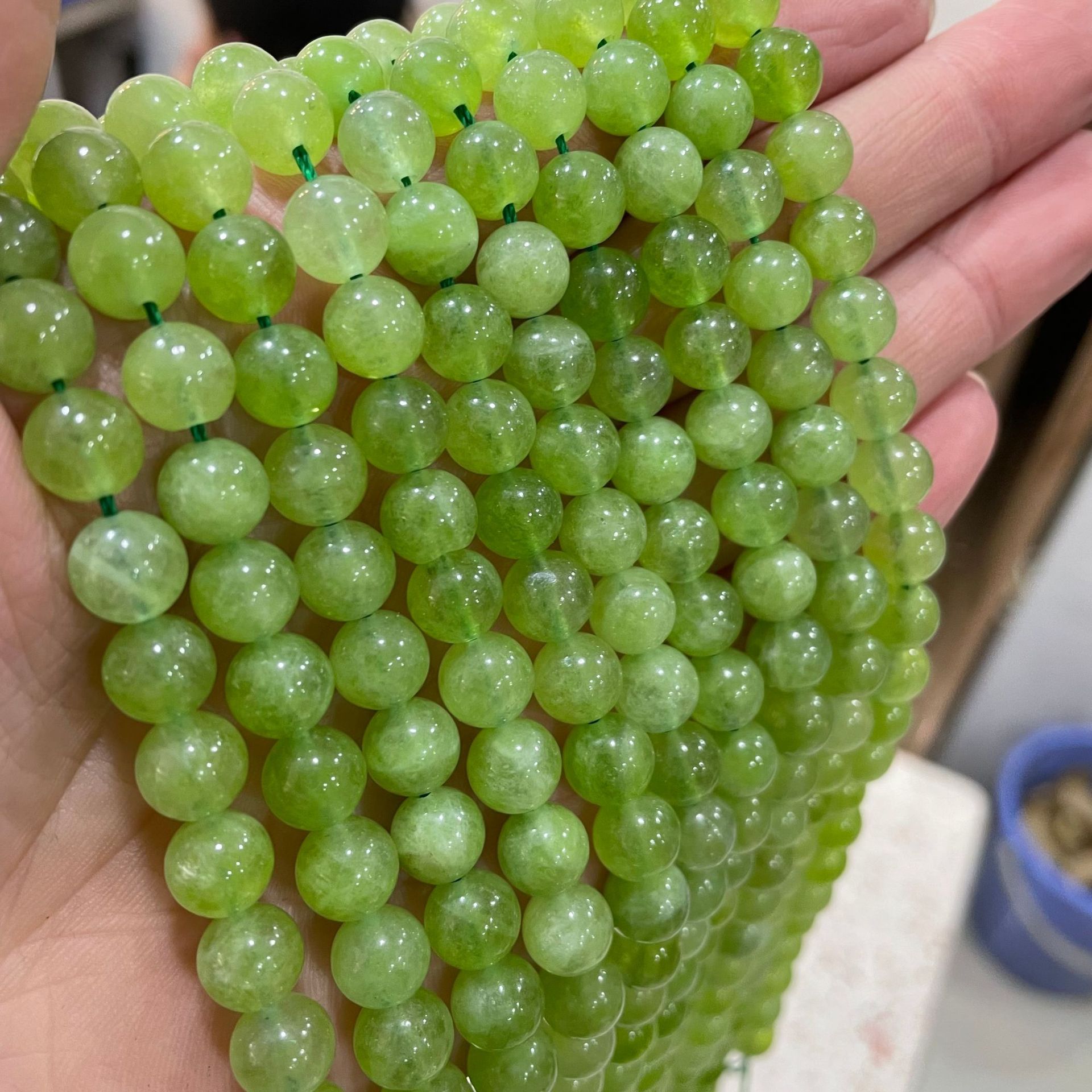 Natural Olive Crystal Optimized Olivine Loose Bead