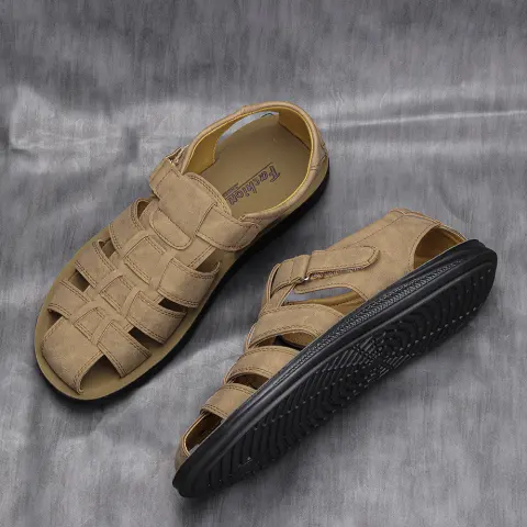 Men's Leather Sandals Casual Hipster Lightweight Comfortable Shoes
