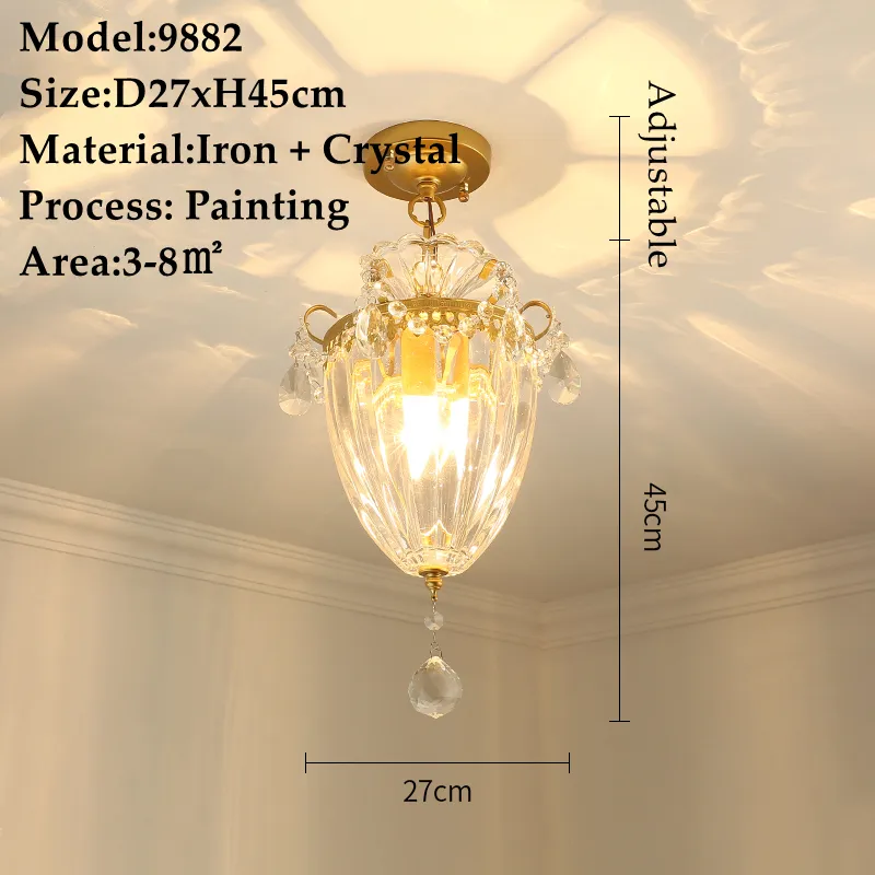 American Small Chandelier Balcony Aisle Corridor Single