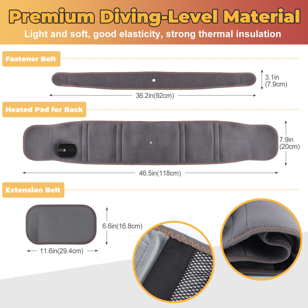Electric Infrared Heated Waist Belt Vibration Massage For Lower Back Pain Relief — image 10