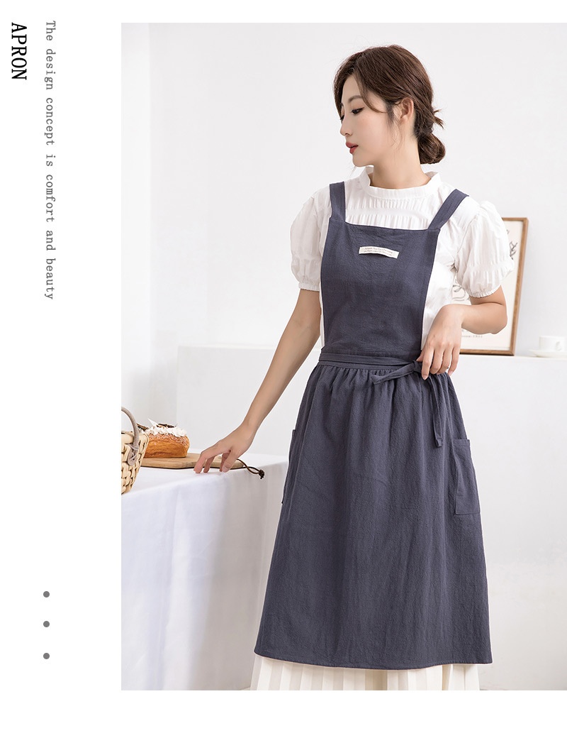 Title 13, Apron Korean Retro Kitchen Flower Shop Art Pain...