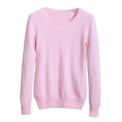 Cashmere Jumper Slim Fit Plus Size Solid Colour Round Neck