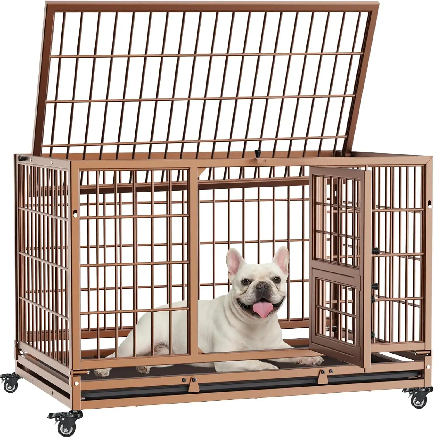Heavy Duty Stackable Dog Crate 82.3x51.6x56cm Metal