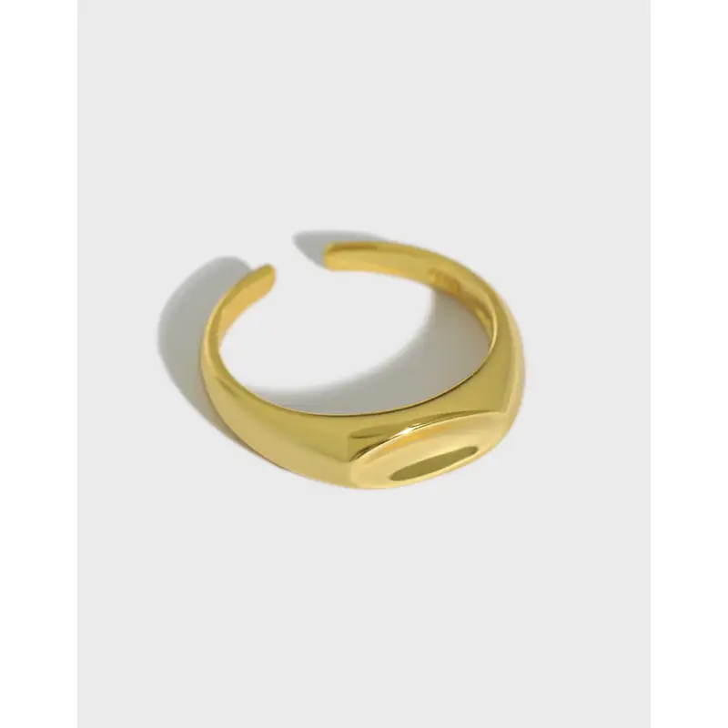 Niche Minimalist Geometric Sterling Silver Female Ring