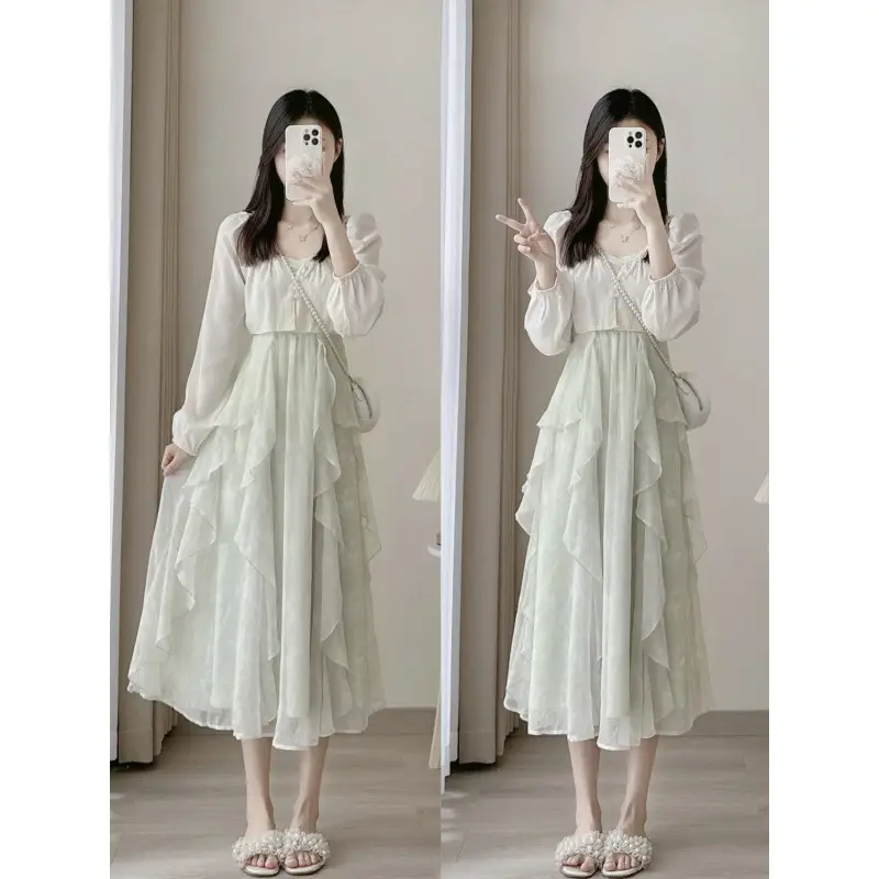 Strap Fairy Dress Women's Ruffled