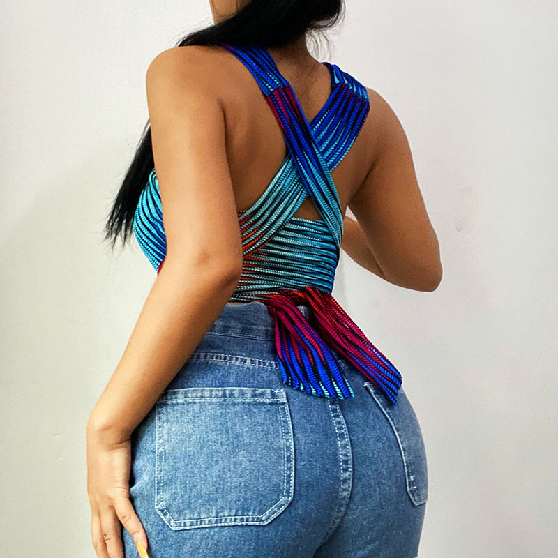 Slim Sexy Halter Cross Halterneck Suspender Top