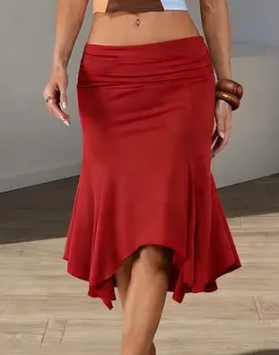 Elegant And Simple Irregular Fishtail Skirt