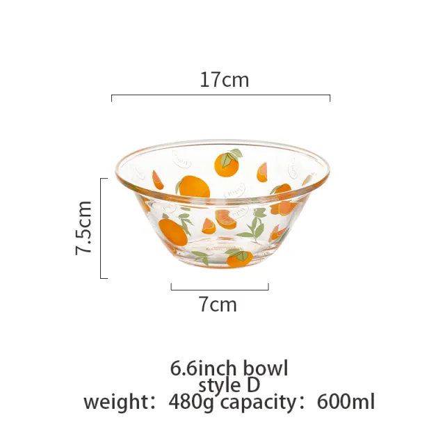 Transparent Glass Bowl Cute Home Salad Fruit Bowl - Shop at LoveMi
