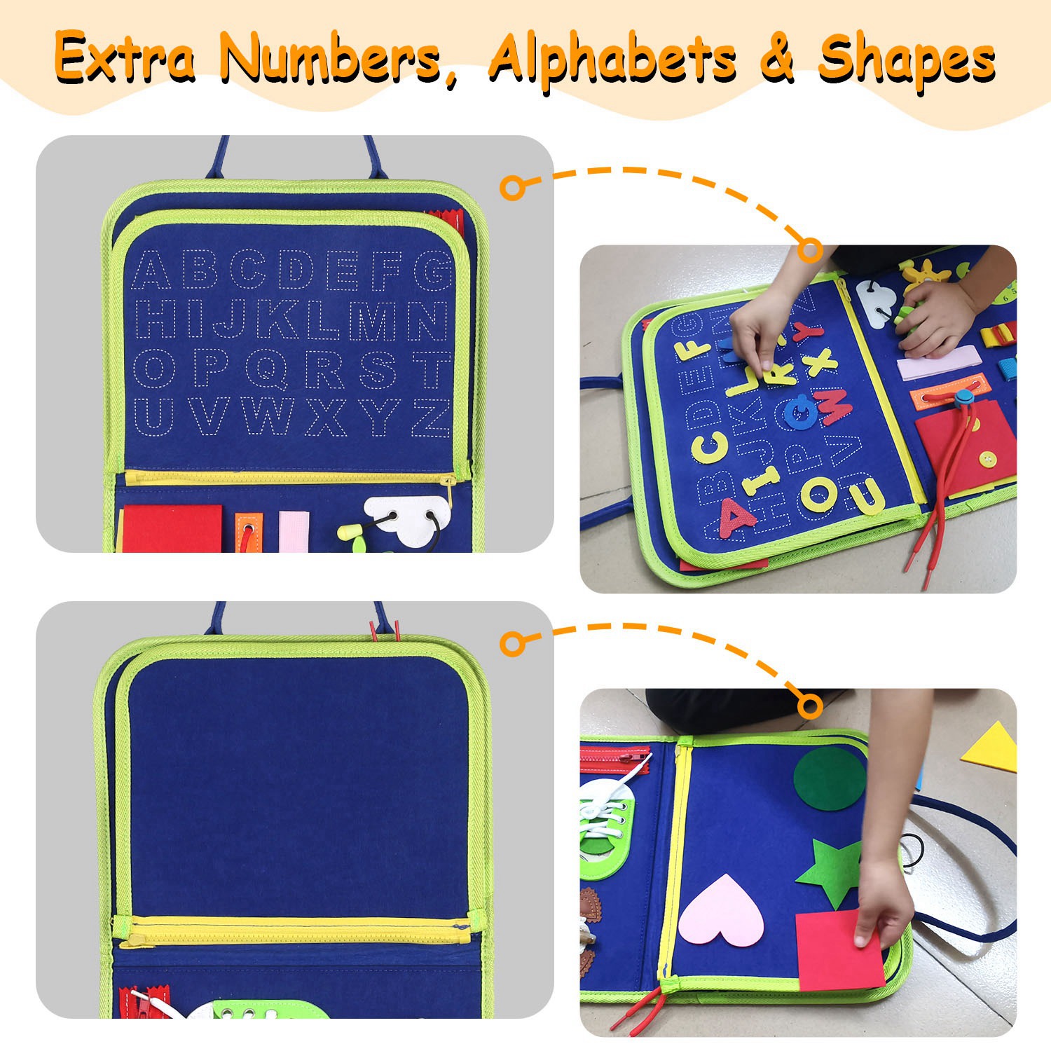 1Set Kids Busy Board Sensory Activity Board Preschool Learning Toys Montessori Educational Gift For 1 To 6 Years Old Baby Toddler Girls Boys