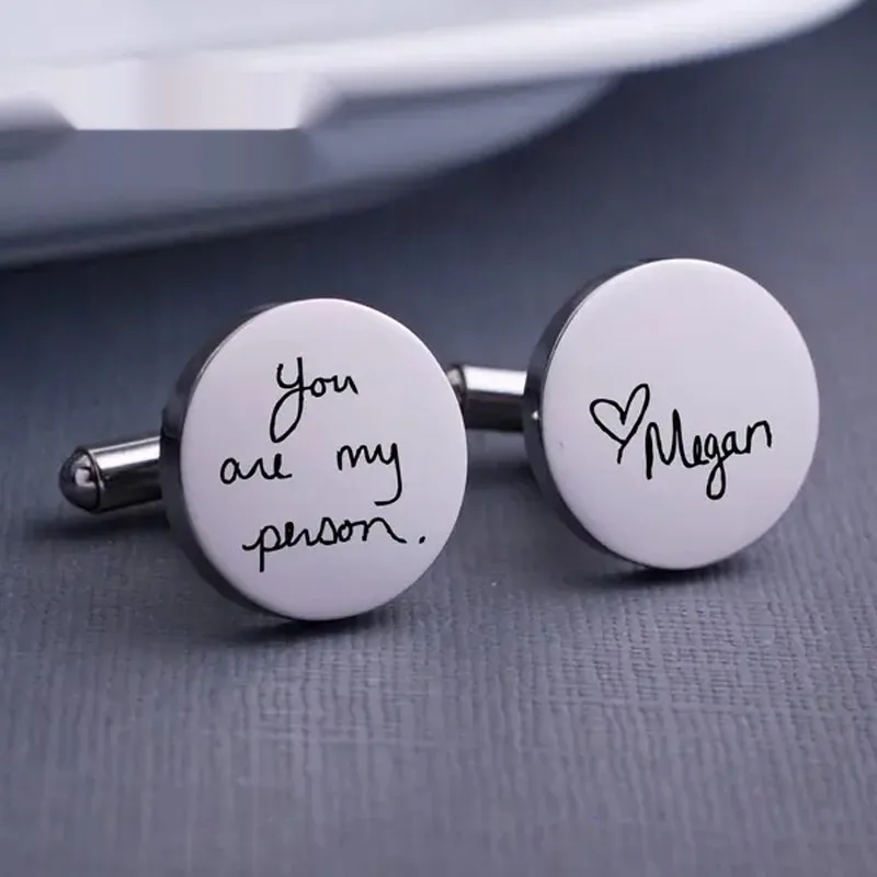 Men's Suit High-grade Cufflinks Engraved Name Pattern