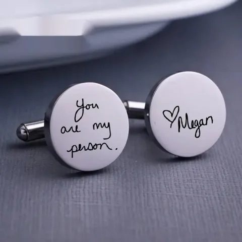 Men's Suit High-grade Cufflinks Engraved Name Pattern