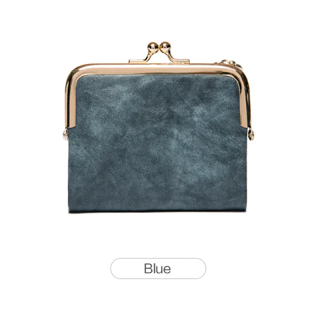 Women's Retro Multifunctional Folding Wallet Card Holder Blue - Shop at LoveMi