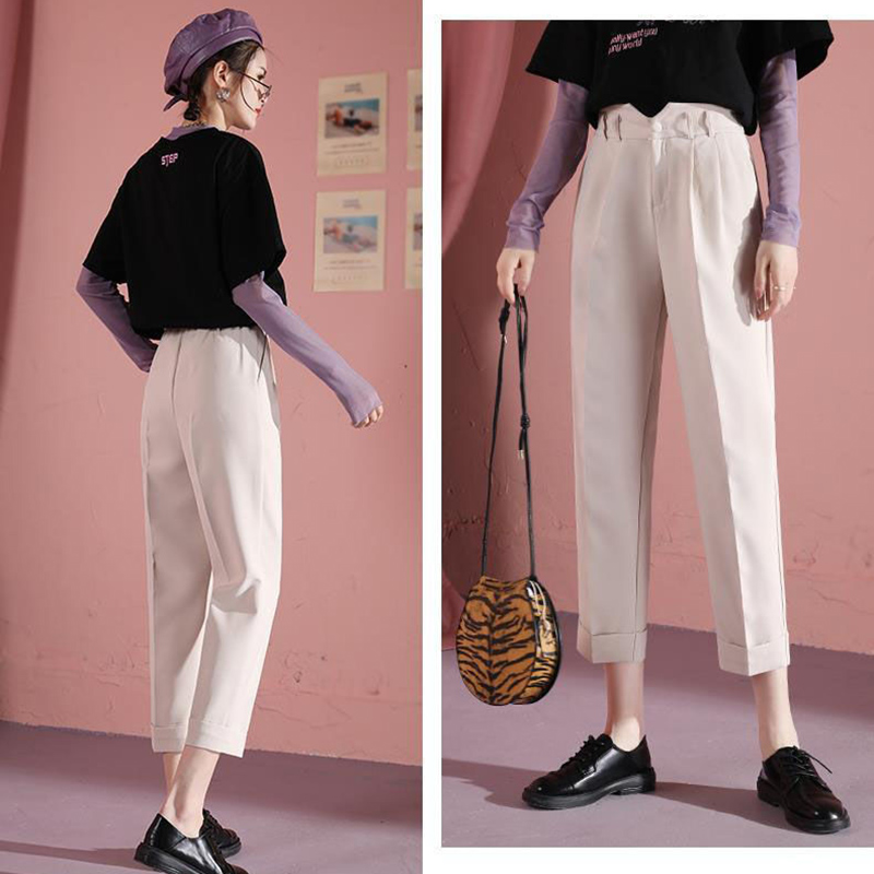 New Drape Cigarette  High-waist Carrot Harem Pants
