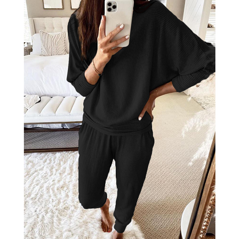 Loose Solid Color Long-Sleeved Casual Suit