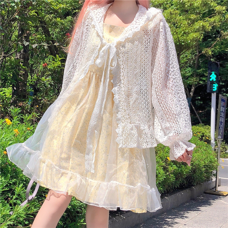 Title 2, Cute Lace Ruffled Hooded Sun Protection Clothin...