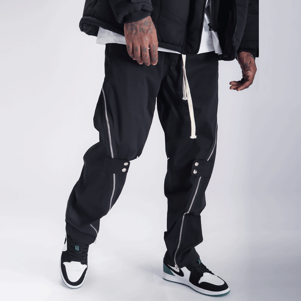 Title 4, High Street Tide Loose Straight Pants Elastic W...