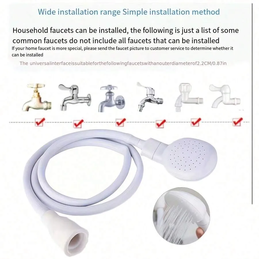 Portable Handheld Faucet Sprayer, Easy To Install Faucet Adapter, Shower Head For Shampooing And Pet Bathing, Durable ABS Material, Ideal For Home, Travel And RV Use