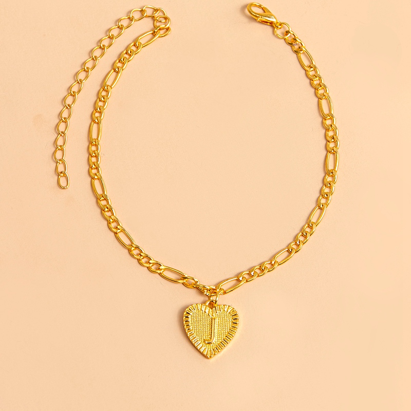 … Color Heart Pendant Foot Bracelets Women