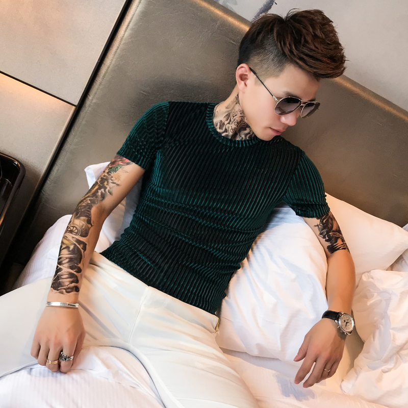 Men's Trendy Round Neck Short Sleeve Fashion Slim T-shirt