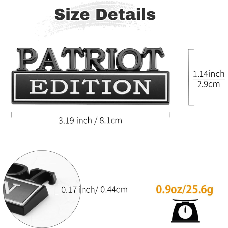 2pcs Patriot Edition Emblems, Emblem 3D Badge Decal Car Truck SUV,Refrigerator Sticker,Window Display Stickers,Bicycles, Laptops, Fridges