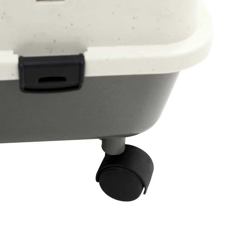 PawHut 2-Level Small Animal Cage Rabbit Hutch With Wheels, Removable Tray, Platform And Ramp For Bunny, Chinchillas, Ferret, Black