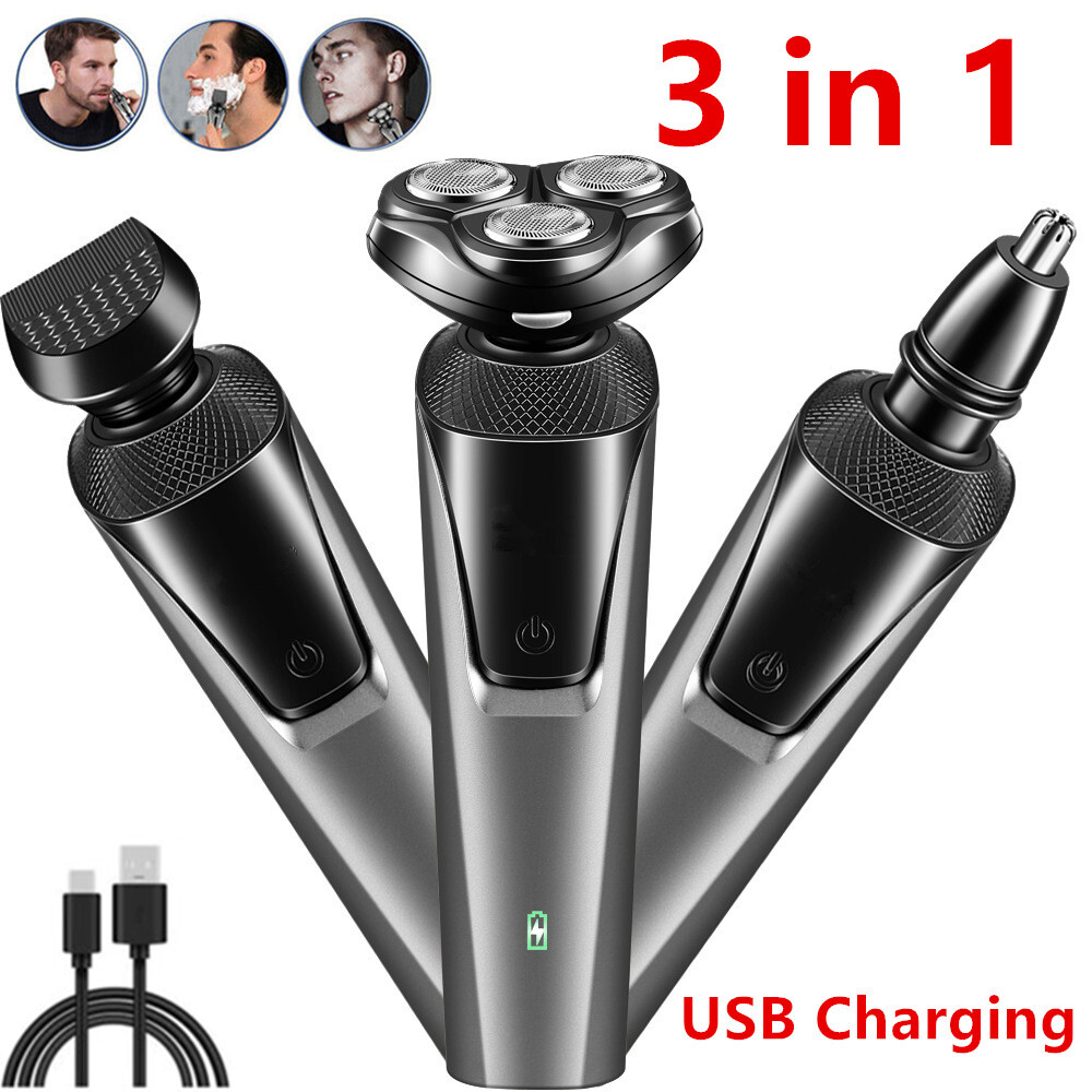 3-1 Electric Shaver Mens,  Waterproof Beard Trimmer, Wet Dry