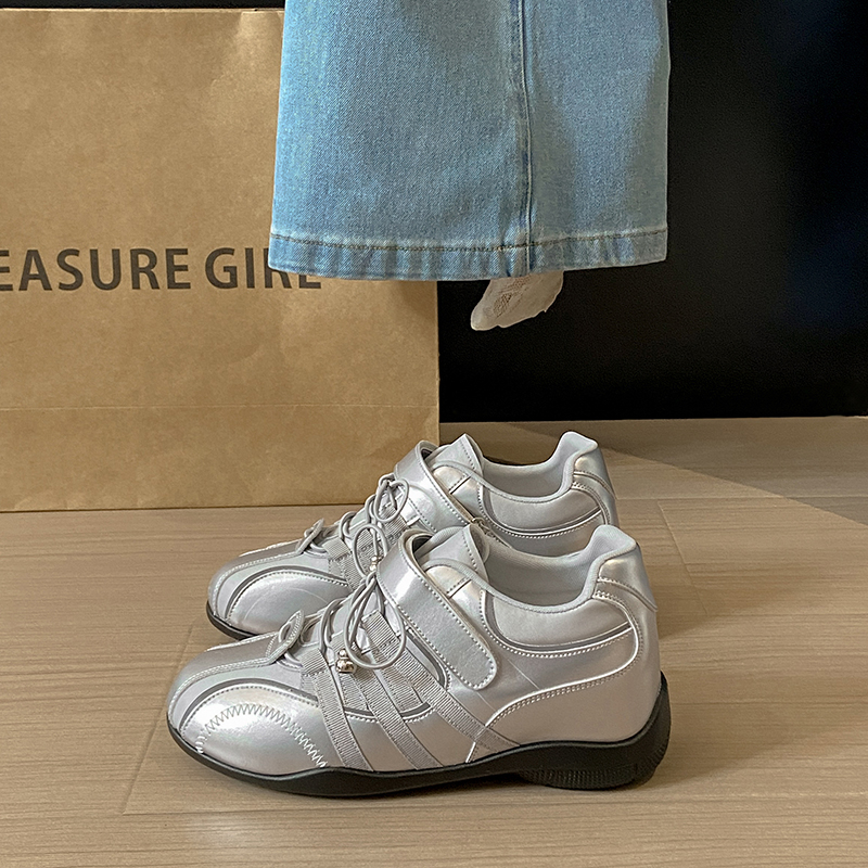 Women Invisible Wedge Trainer Shoes, 2026 New Summer Faux Leather Lightweight Ballet Style Low Top Casual Sneakers product image