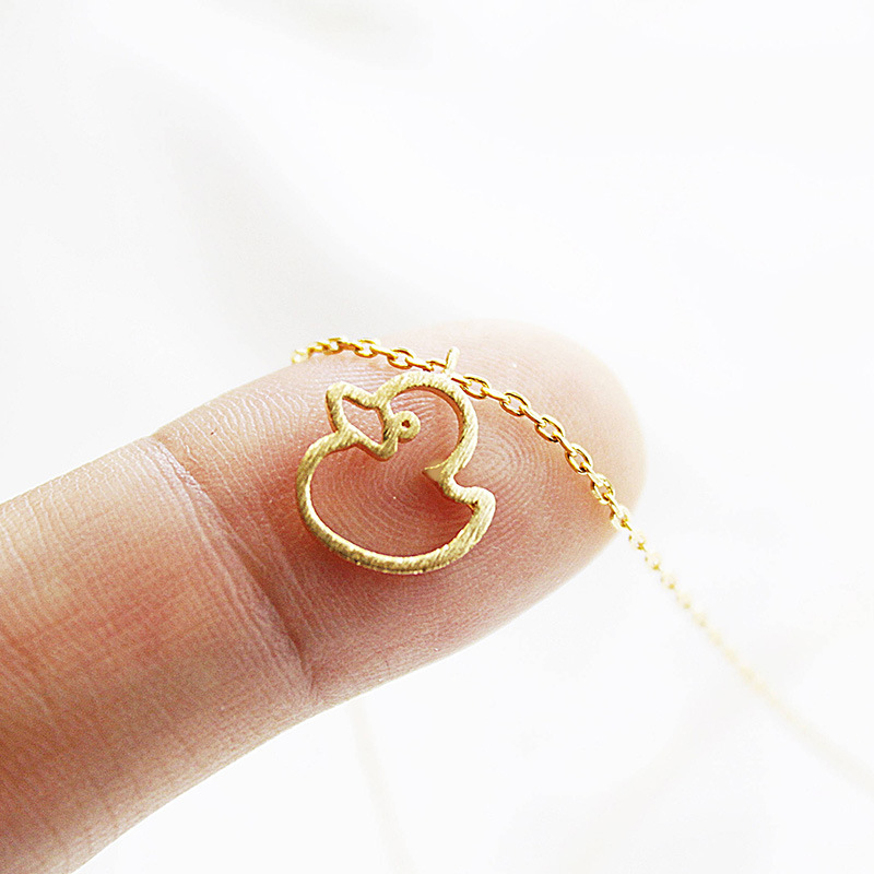 Cute Hollow Little Duck Sweet All-matching Animal X Necklace Pendant