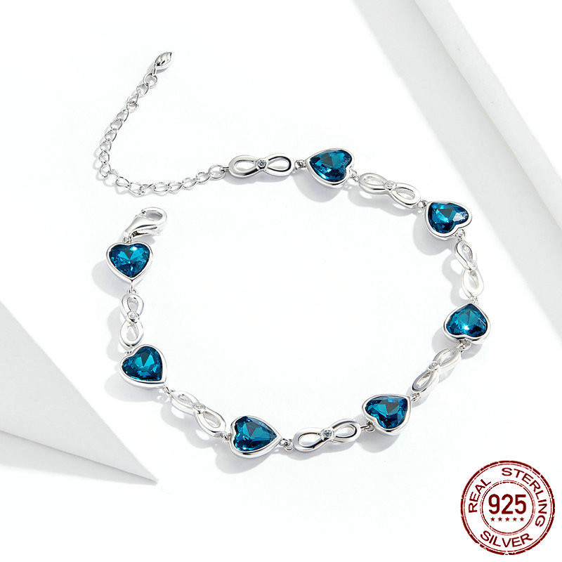 Title 2, Heart Of The Ocean Sterling Silver Bracelet Whi...