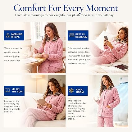 RONGTAI Leopard Button Down Pajama Set Long Sleeve Plush Fleece PJs — image 11