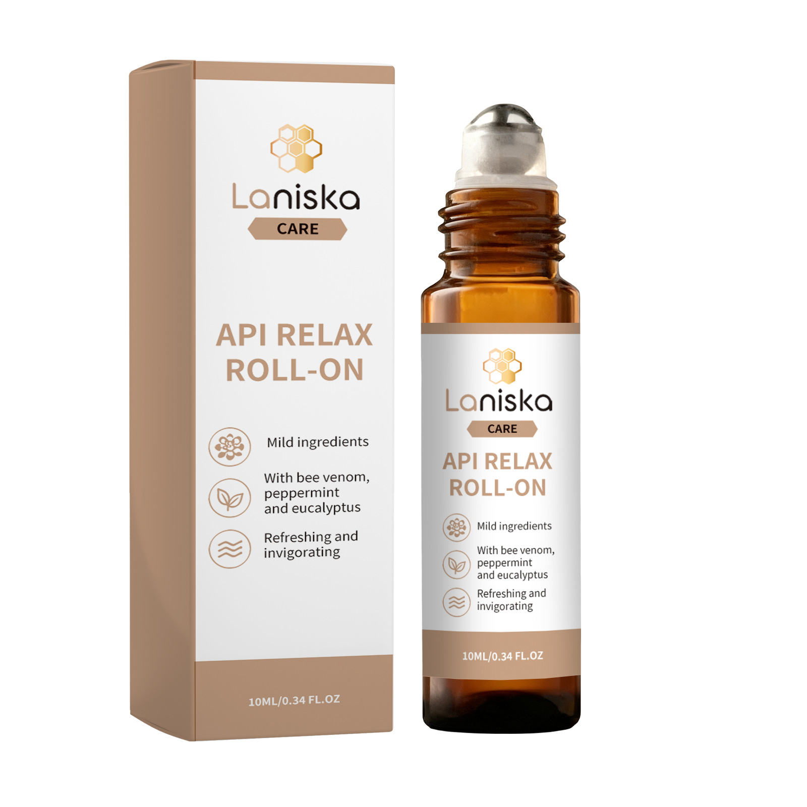 Laniska Relax Roll On Aromatherapy Oil, Mild Refreshing Non-Greasy Body Massage Roller Oil 10ml Travel Size