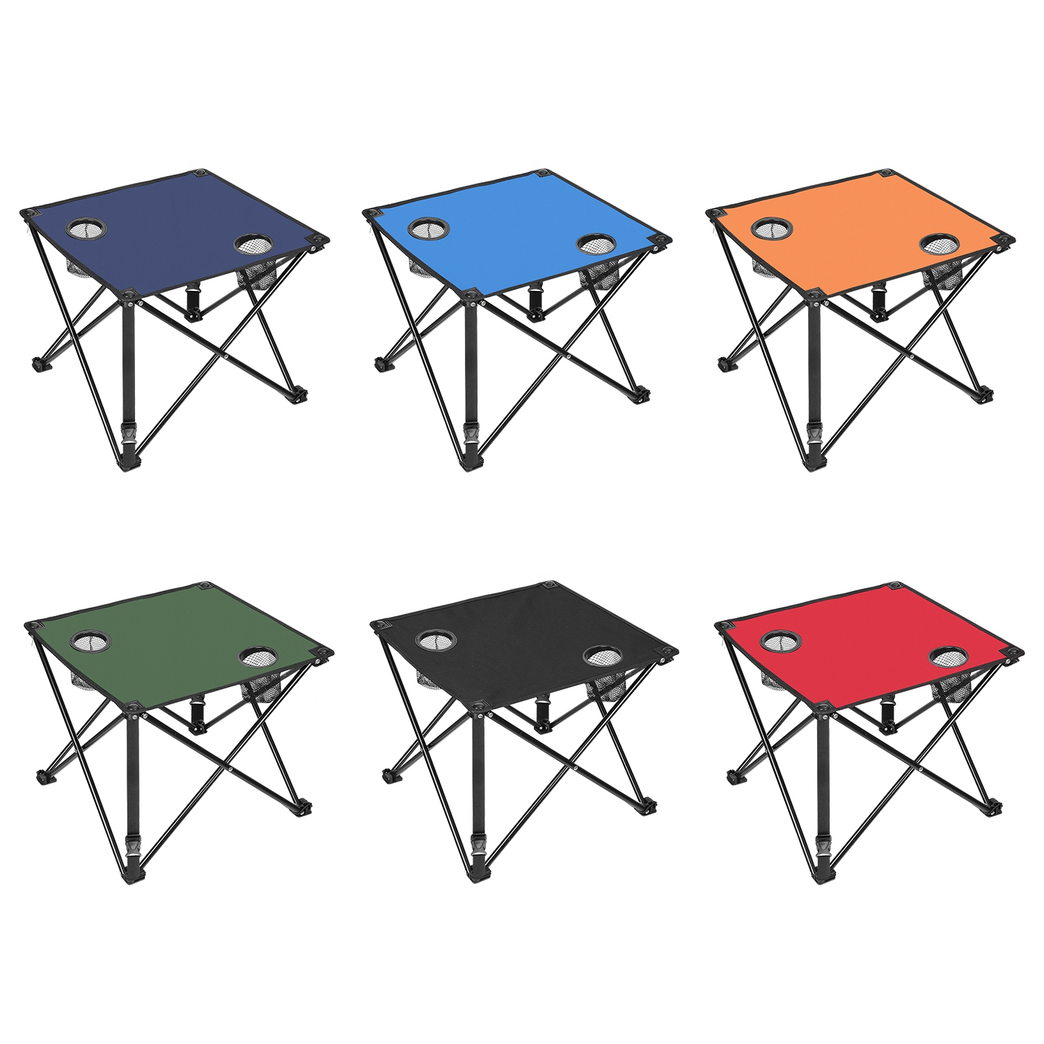 1Pc 2Pc Options Foldable Camping Table Portable Picnic Table Lightweight Travel Desk With 2 Cup Holders Carryi