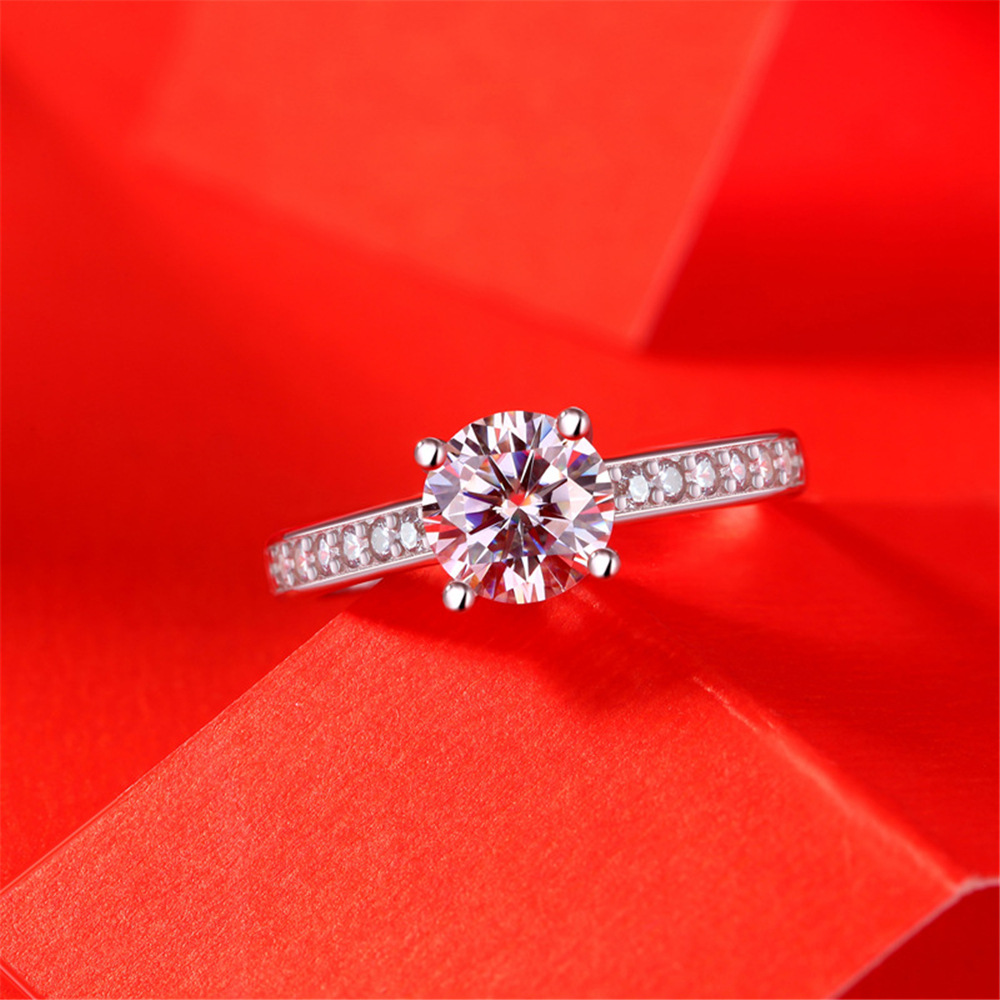 Title 3, Bague en argent S925 1 carat Moissanite. Bague ...