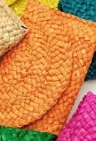 Corn Husk Clutch Straw Woven Leisure Bag Orange - Shop at LoveMi