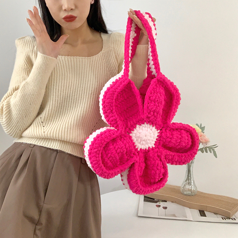 Women's Fashion Casual Clash Color Hand-woven Bag