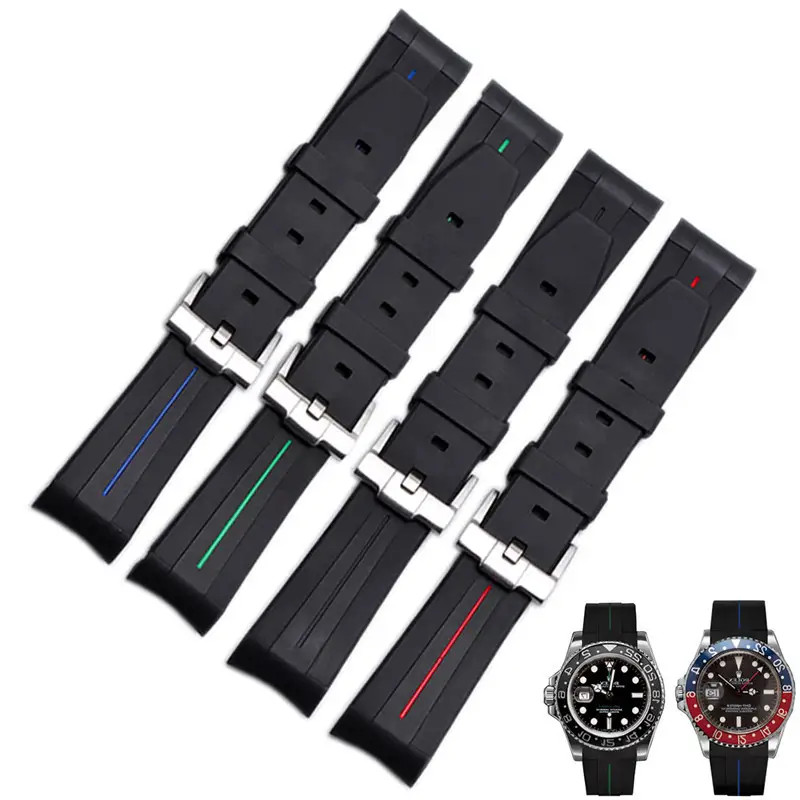 Arc Mouth Natural Rubber High-grade Environmental Protection Silicone Watch With Needle Buckle