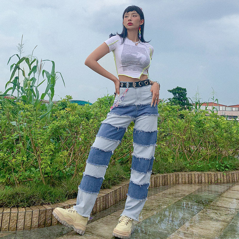 Title 4, Vintage contrast high-rise jeans