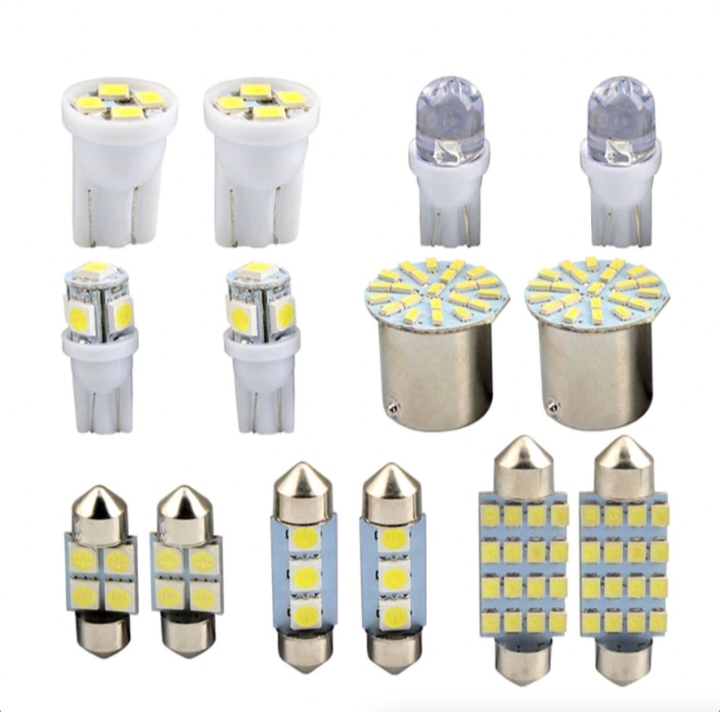 28pcs Car Interior White Combo LED Map Dome Door Trunk License Plate Light Bulbs thumbnail 3