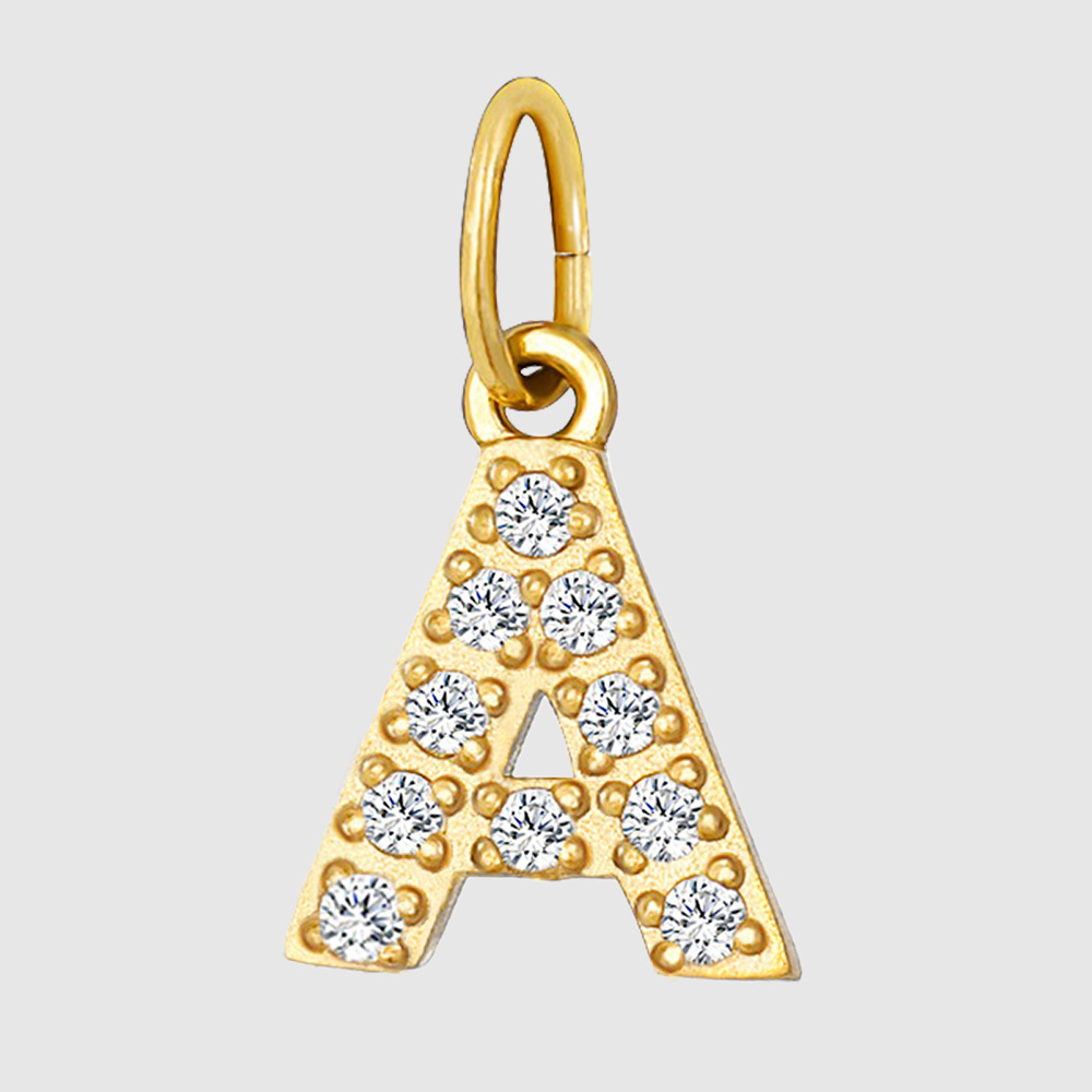 1 Piece 304 Stainless Steel Zircon Ion Plating 14K Gold Real Plated Letter Number Polished Stretch Adjustable Pendant DIY Jewelry Accessories 11
